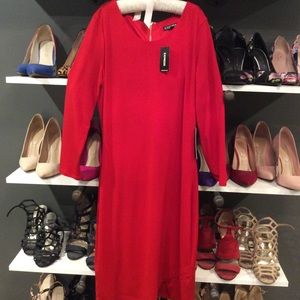 Red sheath dress